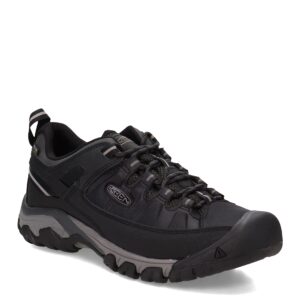 keen mens targhee exp low height waterproof hiking shoe, black/steel grey, 14 us