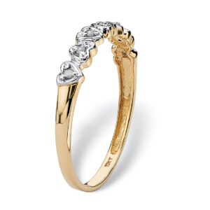 PalmBeach 10K Yellow Gold Genuine Diamond Accent Multi Heart Promise Ring Sizes 5-10 Size 8