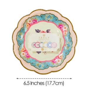 Talking Tables TS6-VINTAGE-PLATE Truly Scrumptious Tea Party Vintage Floral Paper Plates Small, Mixed colors