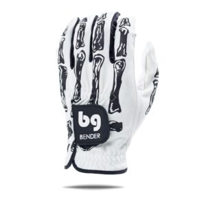 bg bender golf glove | wear on left | (white bones, mens xxl)