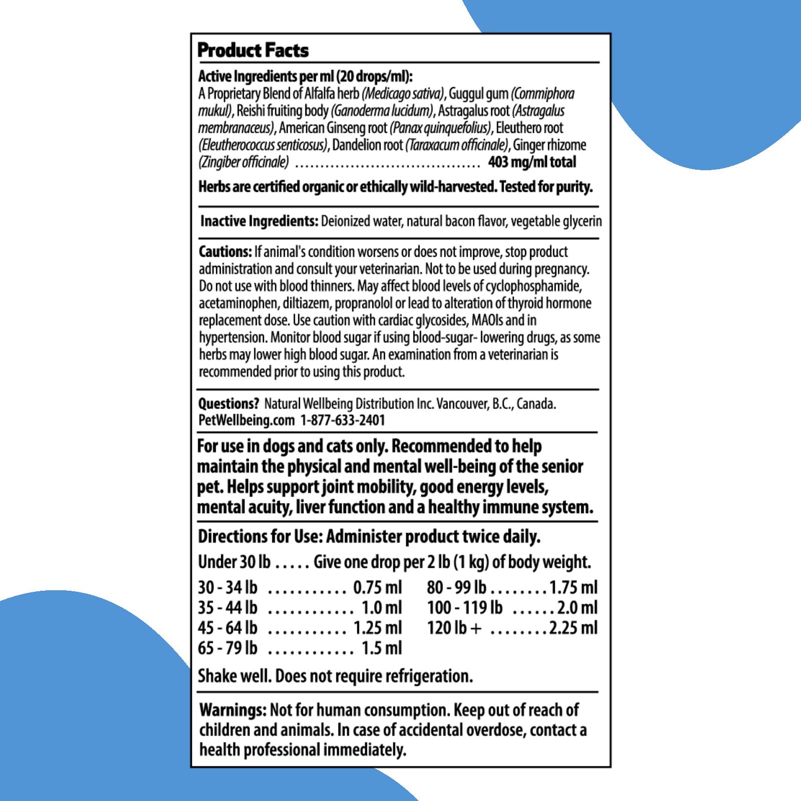 Pet Wellbeing Old Friend for Senior Cats - Vet-Formulated - Aging Immune System & Joint Mobility Support in Older Felines - Natural Herbal Supplement 2 oz (59 ml)