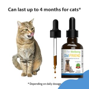 Pet Wellbeing Old Friend for Senior Cats - Vet-Formulated - Aging Immune System & Joint Mobility Support in Older Felines - Natural Herbal Supplement 2 oz (59 ml)