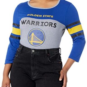 Ultra Game NBA Golden State Warriors Womens T-Shirt Raglan Baseball 3/4 Long Sleeve Tee Shirt, Team Color, Small