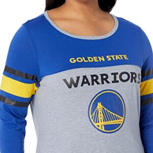 Ultra Game NBA Golden State Warriors Womens T-Shirt Raglan Baseball 3/4 Long Sleeve Tee Shirt, Team Color, Small