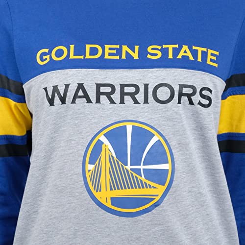 Ultra Game NBA Golden State Warriors Womens T-Shirt Raglan Baseball 3/4 Long Sleeve Tee Shirt, Team Color, Small