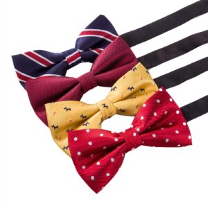 AUSKY 8 PACKS Elegant Adjustable Pre-tied bow ties for Men Boys (Mixed color)