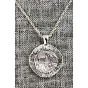 American Coin Treasures Buffalo Nickel Coin Pendant Necklace with Green Enamel | Silvertone 24" Rope Chain for Men & Women | Lobster Claw Clasp | Jewelry for Collectors | Elegant Gift Box