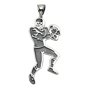 football player sports sterling silver pendant