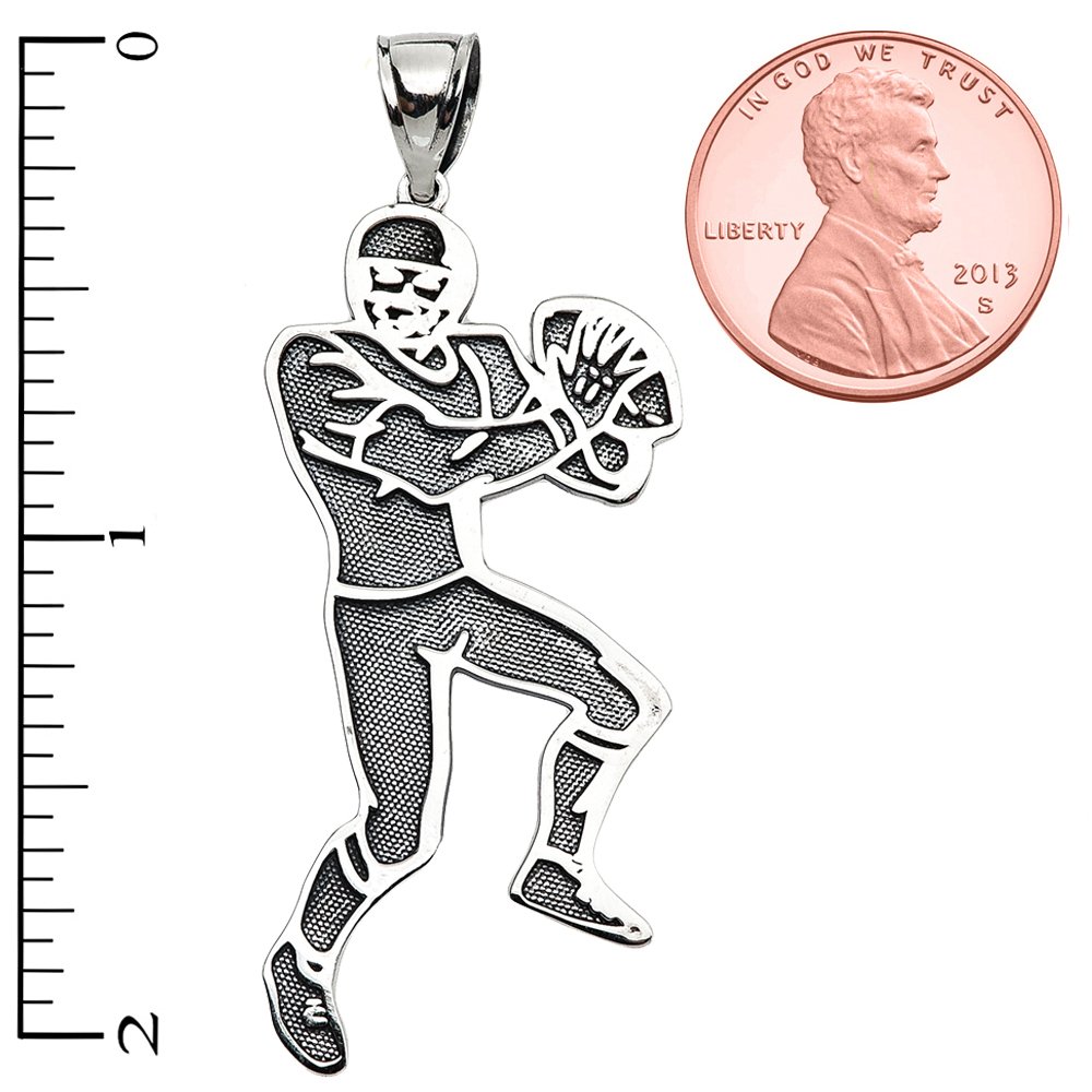 Football Player Sports Sterling Silver Pendant