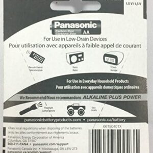 4pc Panasonic AA Batteries Super Heavy Duty Power Carbon Zinc Double A Battery 1.5v