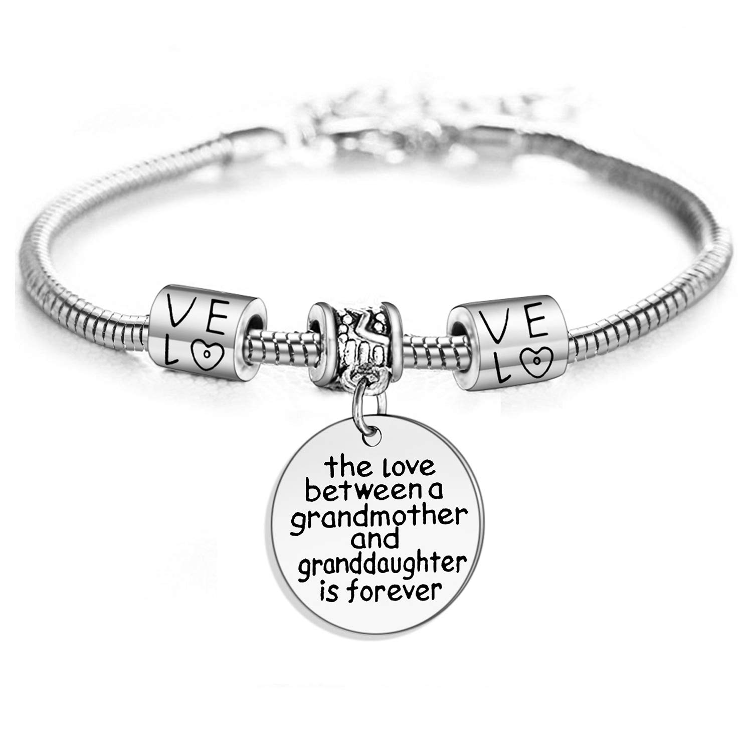 YEEQIN Love between a Grandmother and Granddaughter is Forever Bracelet Family Jewelry Christmas Gift