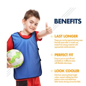 SportsRepublik Pinnies Scrimmage Vests for Kids, Youth and Adults (12-Pack) - Soccer Pennies