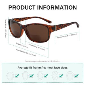 Eyekepper Bi-Focal Sunshine Readers Fashion Bifocal Sunglasses Tortoise/Brown Lens +2.5