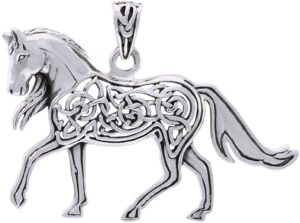 jewelry trends large celtic knot horse equestrian sterling silver pendant