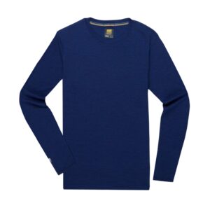 MERIWOOL Mens Base Layer - 100% Merino Wool Midweight Long Sleeve Thermal Shirt Royal Blue