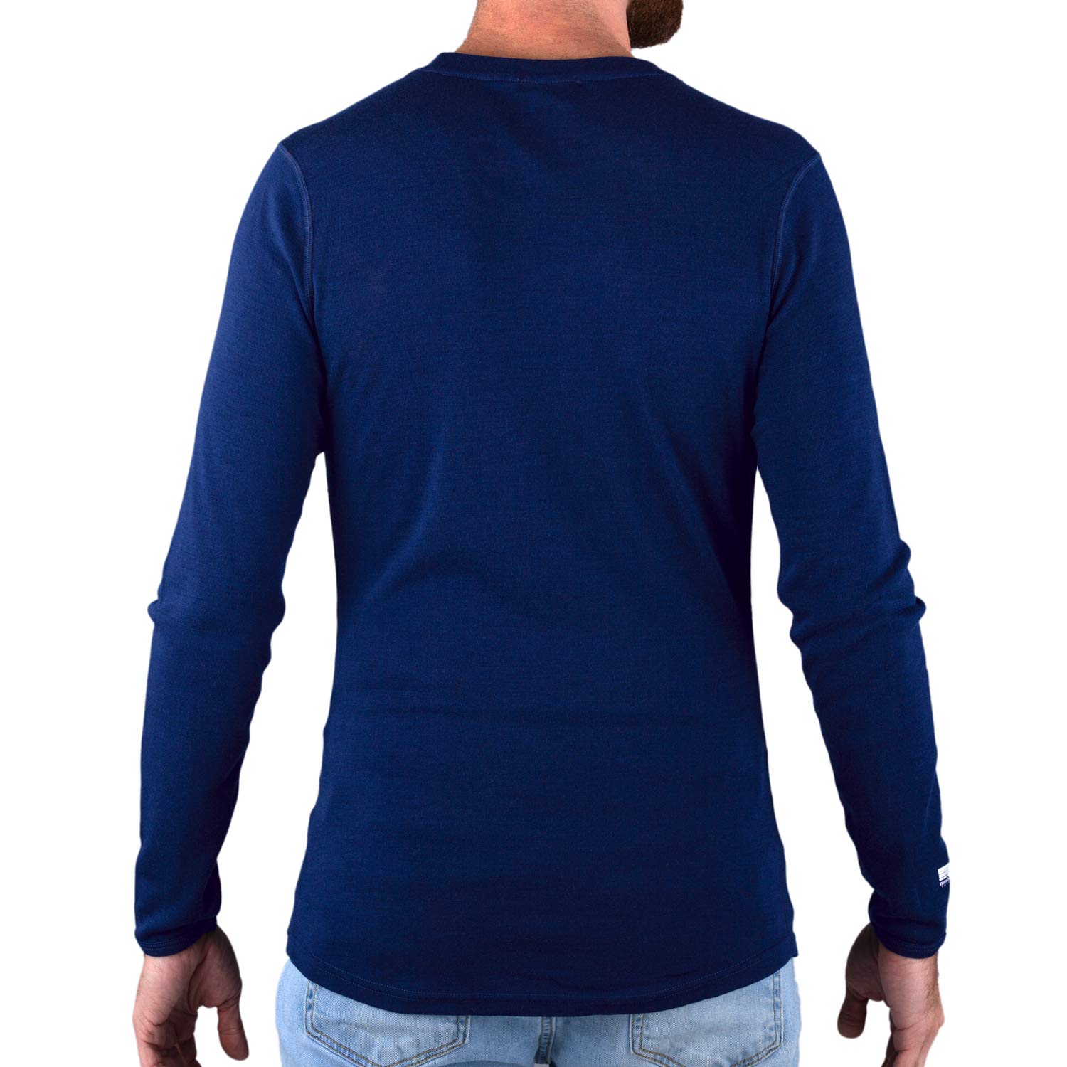 MERIWOOL Mens Base Layer - 100% Merino Wool Midweight Long Sleeve Thermal Shirt Royal Blue