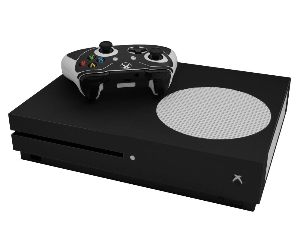 Brushed Black Metal - Air Release Vinyl Decal Mod Skin Kit by System Skins - Compatible with Microsoft Xbox One Slim (XB1 Slim)