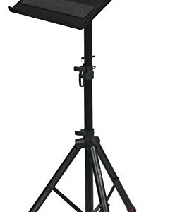 Gator Frameworks Heavy Duty Deluxe Adjustable Multi-Media Gear Stand Featuring 100x100 Vesa Mounting Brackets | Ideal for Laptops and more; Min/Max Height - 36"/48" (GFW-UTL-MEDIATRAY2)