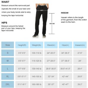 BALEAF Women's Fleece Pants Winter Running Gear with Zipper Pockets Athletic Joggers Adjustable Ankle Track Pants Black Size S