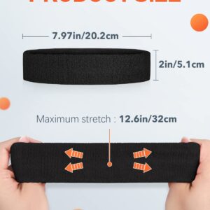 Tanluhu Sweatbands Sport Headbands for Working Out, Execise, Tennis, Basketball, Running - Terry Cloth Athletic Sweat Cotton Headband Outdoor for Men & Women