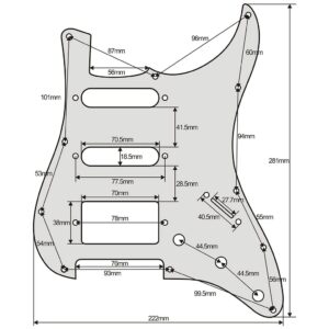 IKN 11 Hole Strat HSS Pickguard Guitar Scratch Plate for American/Mexican Made Standard Strat Modern Style Guitar Replacement, 3Ply Cream