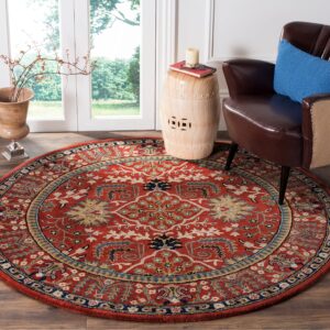 SAFAVIEH Antiquity Collection Area Rug - 5' x 8', Dark Blue & Multi, Handmade Traditional Oriental Wool, Ideal for High Traffic Areas in Living Room, Bedroom (AT64B)