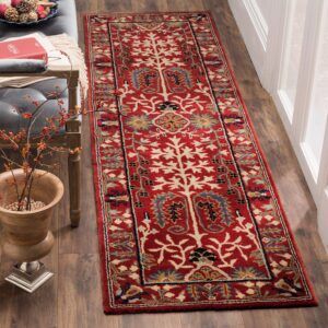 SAFAVIEH Antiquity Collection Area Rug - 5' x 8', Dark Blue & Multi, Handmade Traditional Oriental Wool, Ideal for High Traffic Areas in Living Room, Bedroom (AT64B)