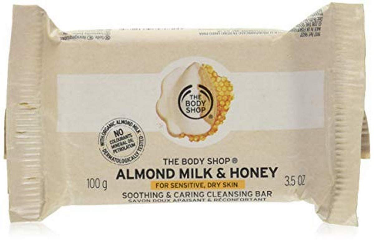 The Body Shop Almond Milk & Honey Soap Bar, Cleansing Bar Soap for Sensitive, Dry Skin, 3.5 oz.