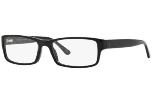 polo ralph lauren men's ph2065 rectangular prescription eyewear frames, shiny black/demo lens, 58 mm