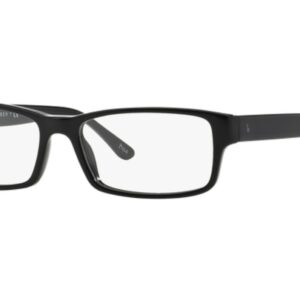 Polo Ralph Lauren Men's PH2065 Rectangular Prescription Eyewear Frames, Shiny Black/Demo Lens, 58 mm