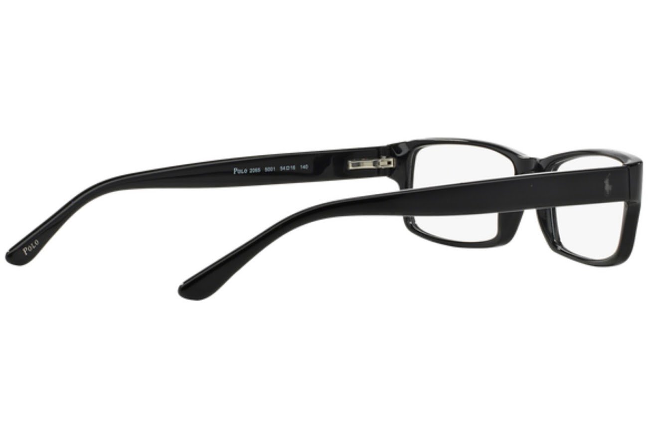 Polo Ralph Lauren Men's PH2065 Rectangular Prescription Eyewear Frames, Shiny Black/Demo Lens, 58 mm