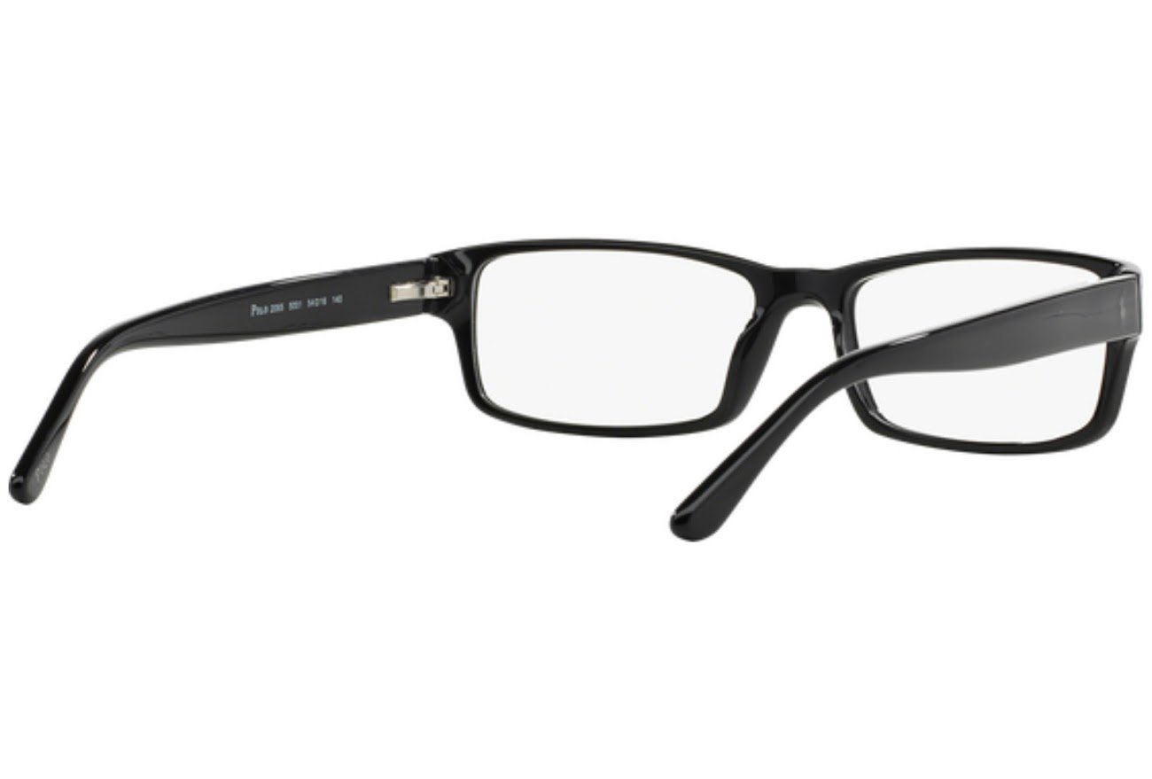 Polo Ralph Lauren Men's PH2065 Rectangular Prescription Eyewear Frames, Shiny Black/Demo Lens, 58 mm