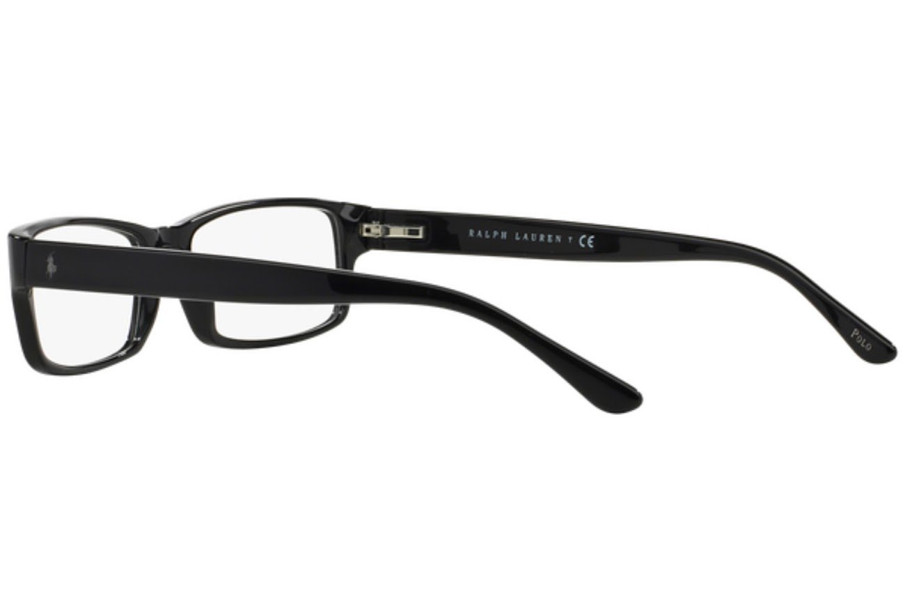 Polo Ralph Lauren Men's PH2065 Rectangular Prescription Eyewear Frames, Shiny Black/Demo Lens, 58 mm