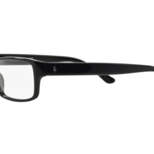 Polo Ralph Lauren Men's PH2065 Rectangular Prescription Eyewear Frames, Shiny Black/Demo Lens, 58 mm