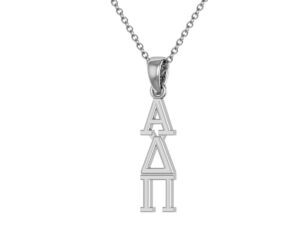 king greek alpha delta pi necklace 18" - sterling silver