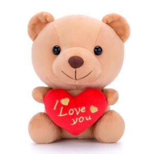 Gloveleya for Mom I Love You Stuffed Teddy Bear Gifts for Mom Holding Heart Bear Plush Toy 6 Inches