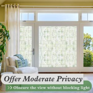 rabbitgoo Window Privacy Film Frosted Glass Window Film, Static Cling Sun Blocking Frosting Door Window Cover for Home, Decorative Window Sticker House Window Tint, Cross Pattern 17.5 x 78.7 inches