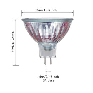 CTKcom MR11 12v 20w Halogen Bulbs(6 Pack)- Precision Halogen Reflector Fiber Optic Light Bulb with Glass Cover Dimmable Halogen Flood Bulb Warm White 2700K