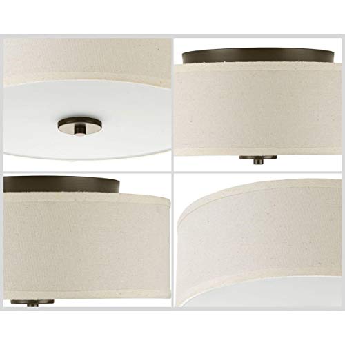 Progress Lighting P3713-20 Inspire Two-Light Flush Mount, Antique Bronze, 5.50x13.00x13.00