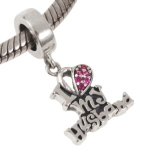 I Love Husband Charm 925 Sterling Silver Love Charm Valentine Charm Dangle Charm for DIY Charms Bracelet