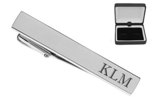 personalized hand polished silver stainless steel tie clip custom engraved free - ships from usa