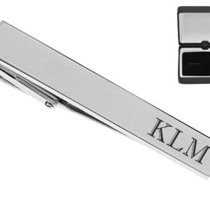 Personalized Hand Polished Silver Stainless Steel Tie Clip Custom Engraved Free - Ships from USA