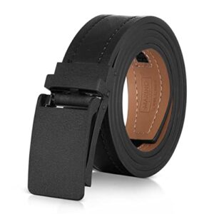 marino men's comfort click ratchet belt casual leather belt for men - automatic linxx buckle, 1 3/8" wide - elegant gift box - sandpaper linxx - deep charcoal - adjustable from 28" to 44" waist