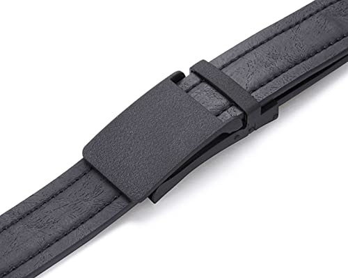 Marino Men's Comfort Click Ratchet Belt Casual Leather Belt for Men - Automatic Linxx Buckle, 1 3/8" Wide - Elegant Gift Box - Sandpaper Linxx - Deep Charcoal - Adjustable from 28" to 44" Waist