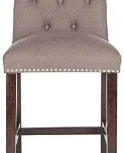 Safavieh Home Collection Norah Dark Taupe and Espresso Counter Stool (Set of 2)