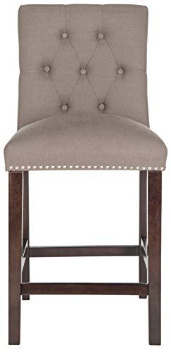 Safavieh Home Collection Norah Dark Taupe and Espresso Counter Stool (Set of 2)