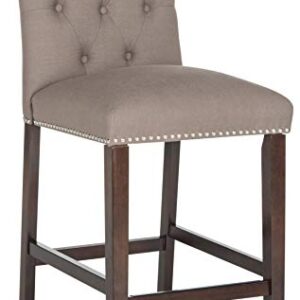 Safavieh Home Collection Norah Dark Taupe and Espresso Counter Stool (Set of 2)