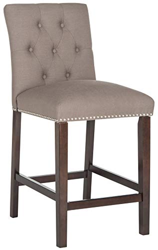 Safavieh Home Collection Norah Dark Taupe and Espresso Counter Stool (Set of 2)