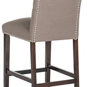 Safavieh Home Collection Norah Dark Taupe and Espresso Counter Stool (Set of 2)