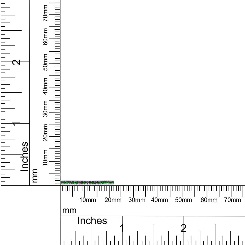 Jewel Zone US Simulated Green Emerald Eternity Stackable Wedding Ring in 14k White Gold Over Sterling Silver (1/5 Ct)